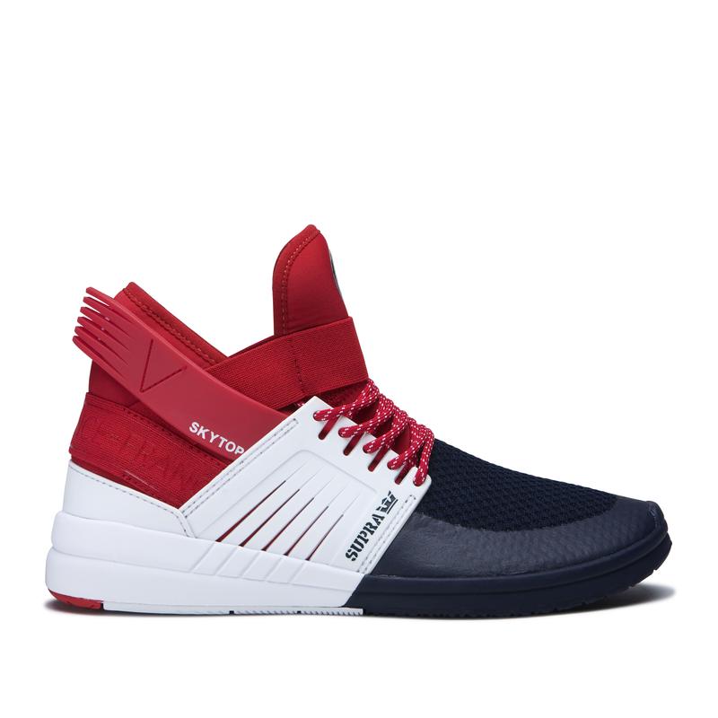 Supra SKYTOP V Sneaker High Damen Navy / Weiß / Rot Sale NQVLG1023